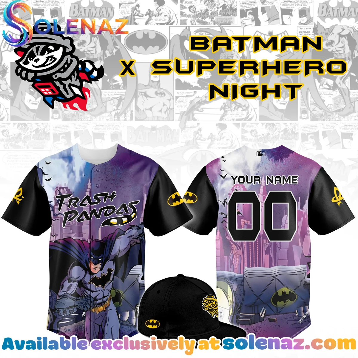 Rocket City Trash Pandas x Batman Jersey