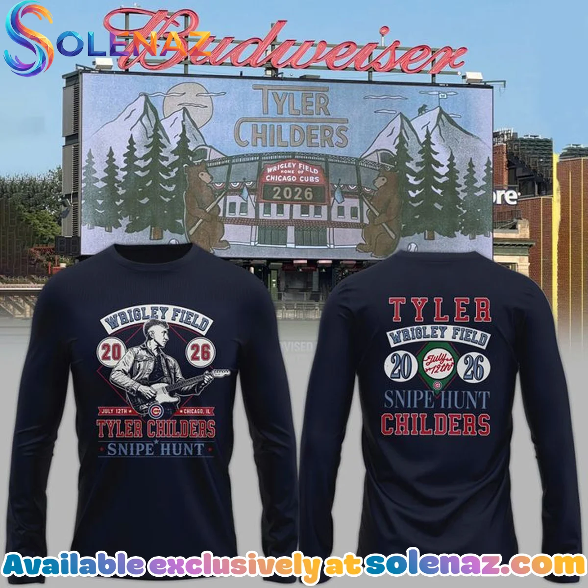 Tyler Childers at Wrigley Field Shirt & Hoodie (Design 2)