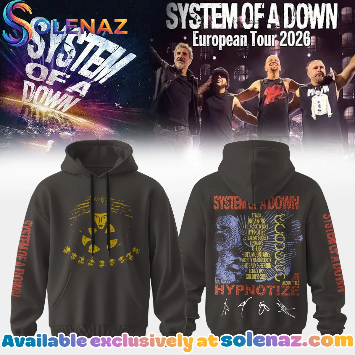 System of a Down Europe UK Stadium Tour Shirt & Hoodie (Design 2)