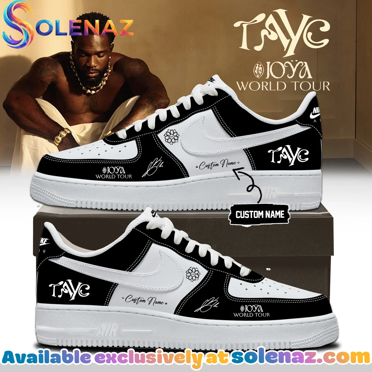 Tayc JOYA TOUR Custom Air Force 1 & Jordan 1 Shoes (Design 12)