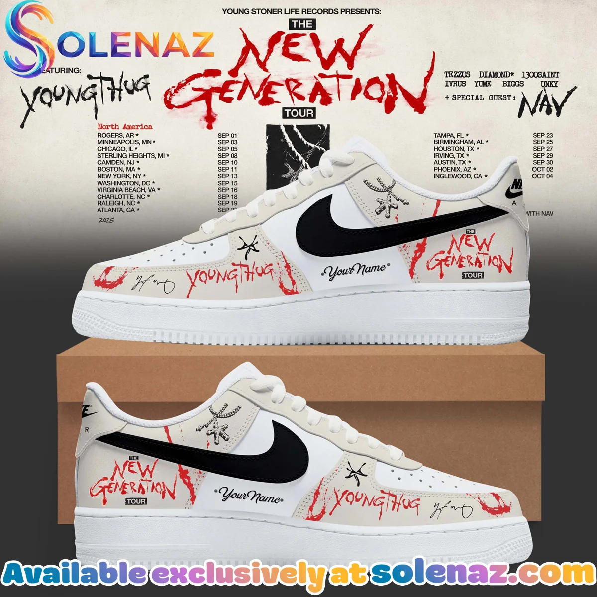 The New Generation Tour Custom Air Force 1 & Jordan 1 Shoes (Design 4)