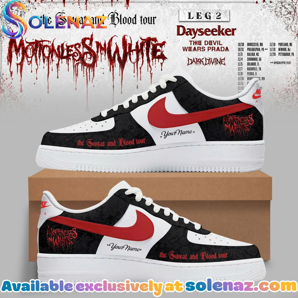 The Sweat and Blood Tour Custom Air Force 1 & Jordan 1 Shoes