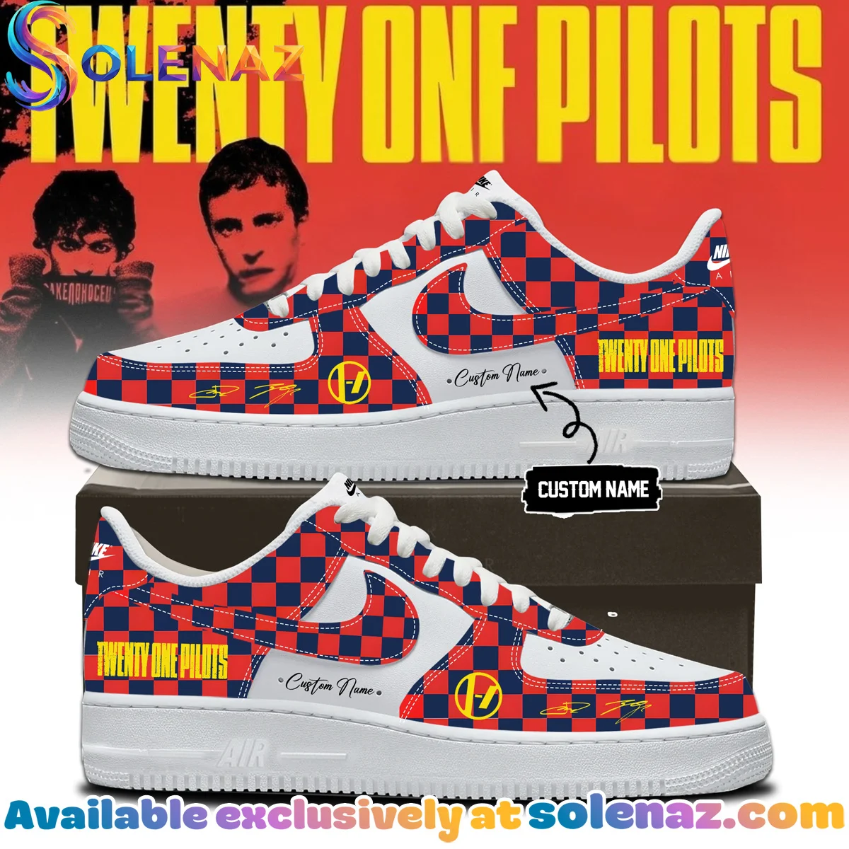 Twenty One Pilots Custom Air Force 1 & Jordan 1 Shoes (Style 1)