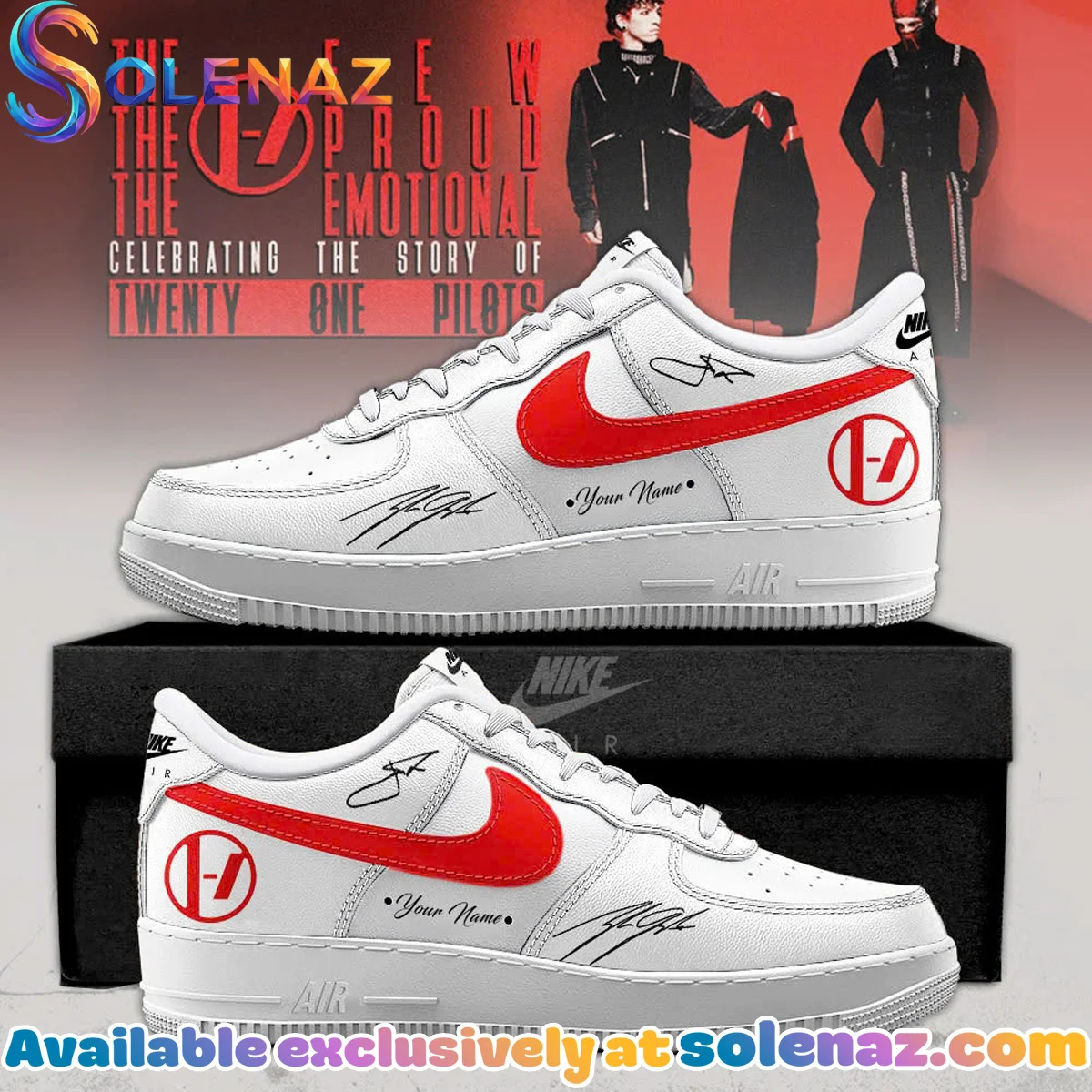 Twenty One Pilots Custom Air Force 1 & Jordan 1 Shoes (Style 2)
