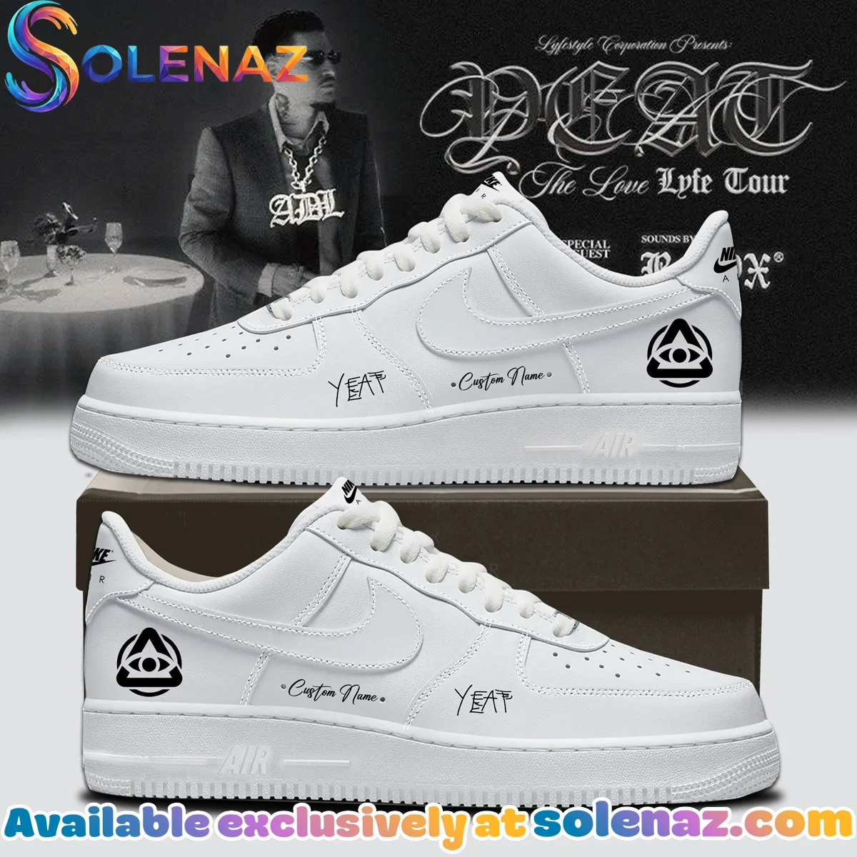 YEAT LOVELYFE Tour Custom Air Force 1 & Jordan 1 Shoes - Variant 13
