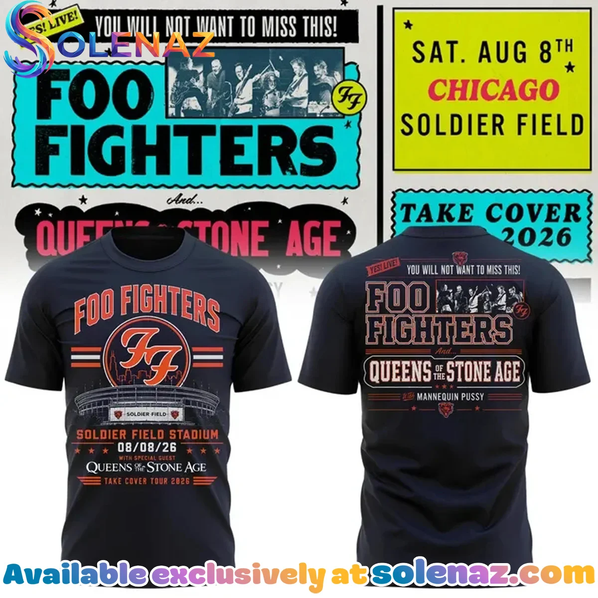 Foo Fighters x Soldier Field Take Cover Tour T-Shirt & Hoodie