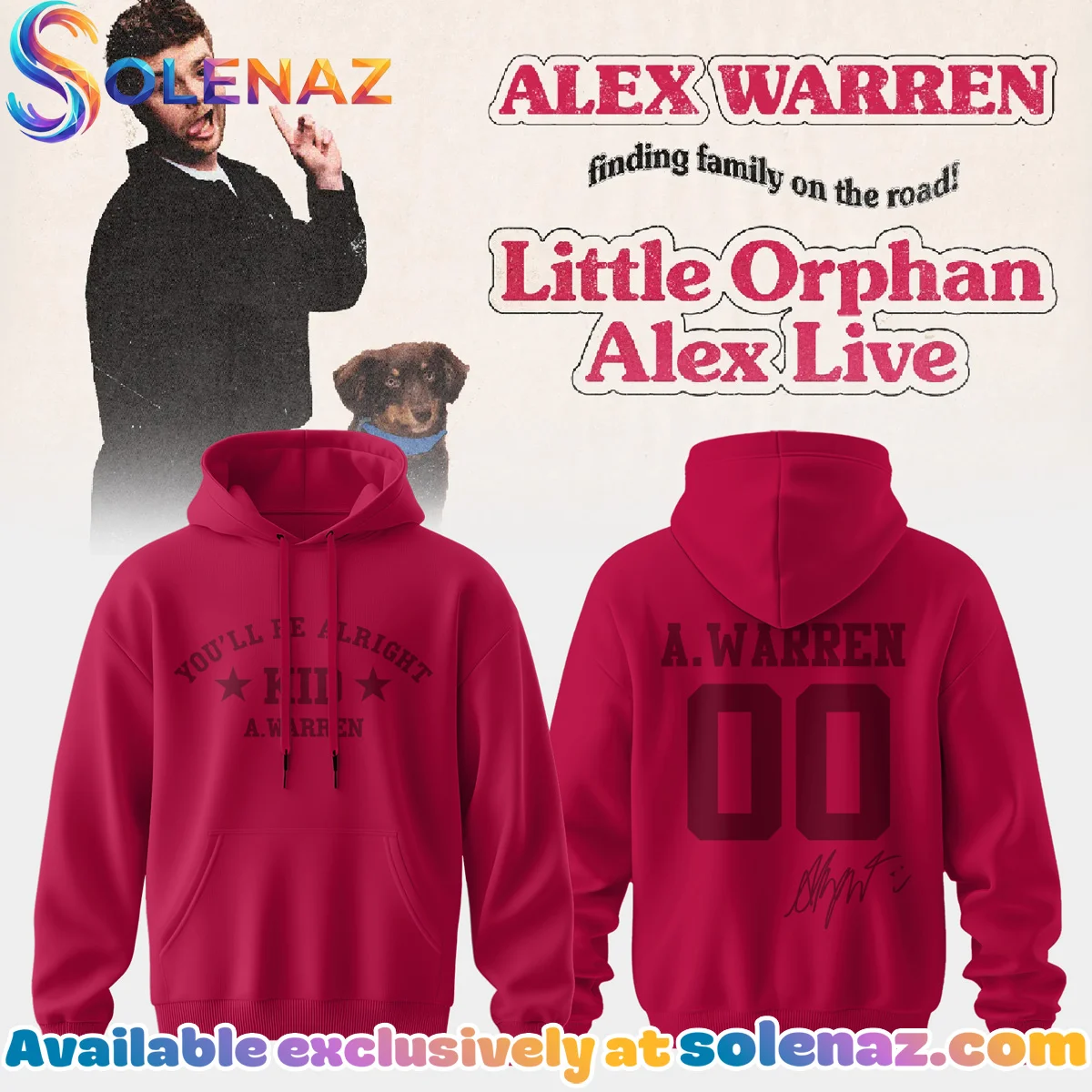 Alex Warren Little Orphan Alex Tour Shirt & Hoodie - Series 1