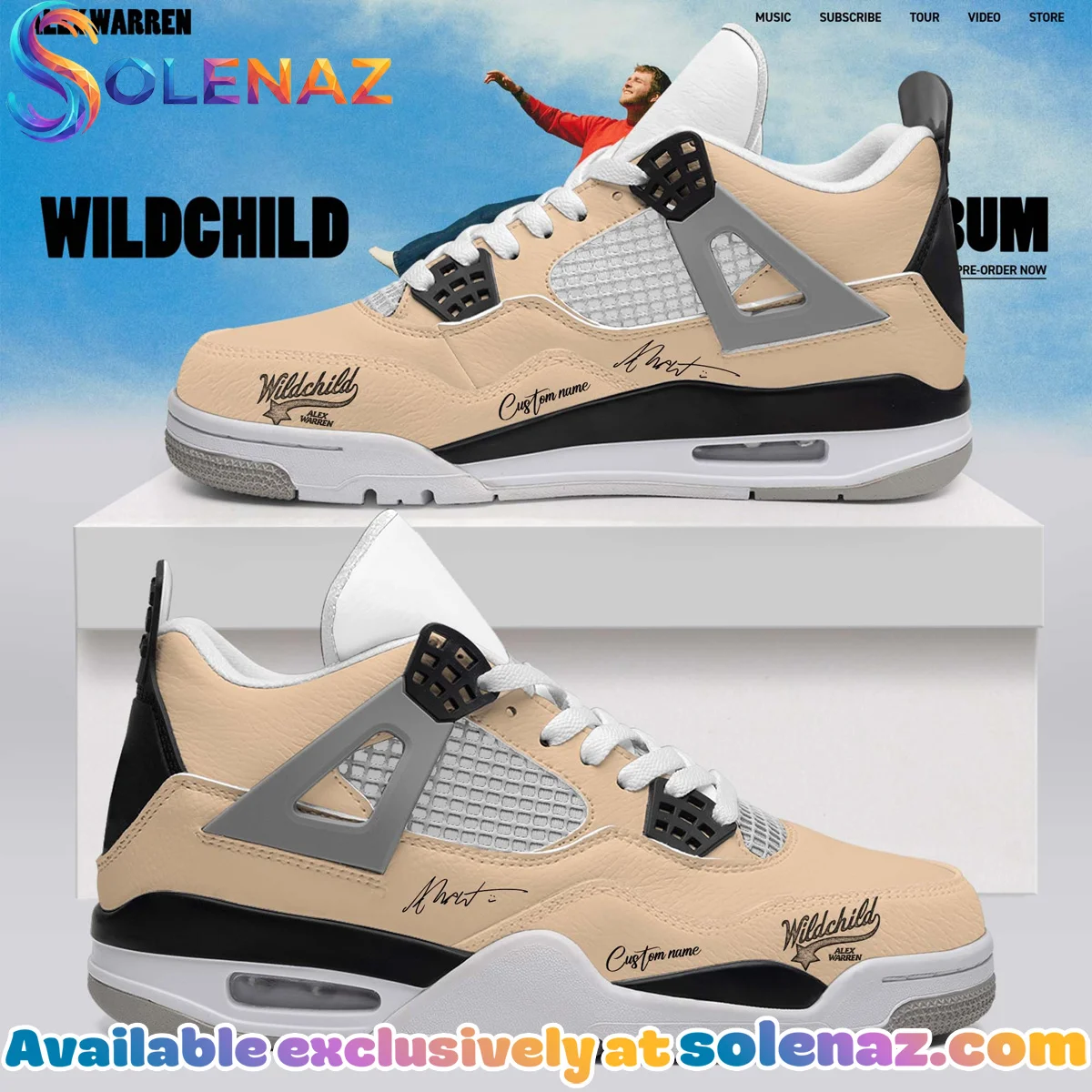 Alex Warren Little Orphan Alex Custom Air Force 1 & Jordan 1 Shoes (Style 26)