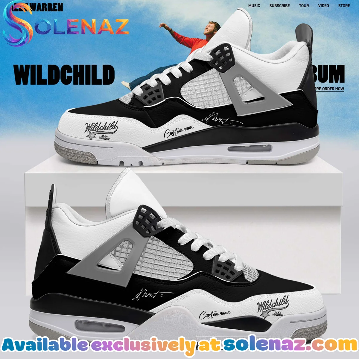 Alex Warren Little Orphan Alex Custom Air Force 1 & Jordan 1 Shoes [Drop 24]