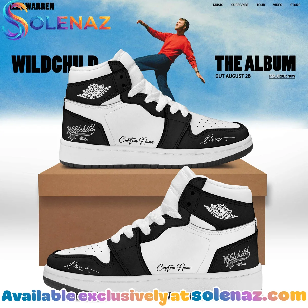Alex Warren Little Orphan Alex Tour Custom Air Force 1 & Jordan 1 Shoes - Part 1
