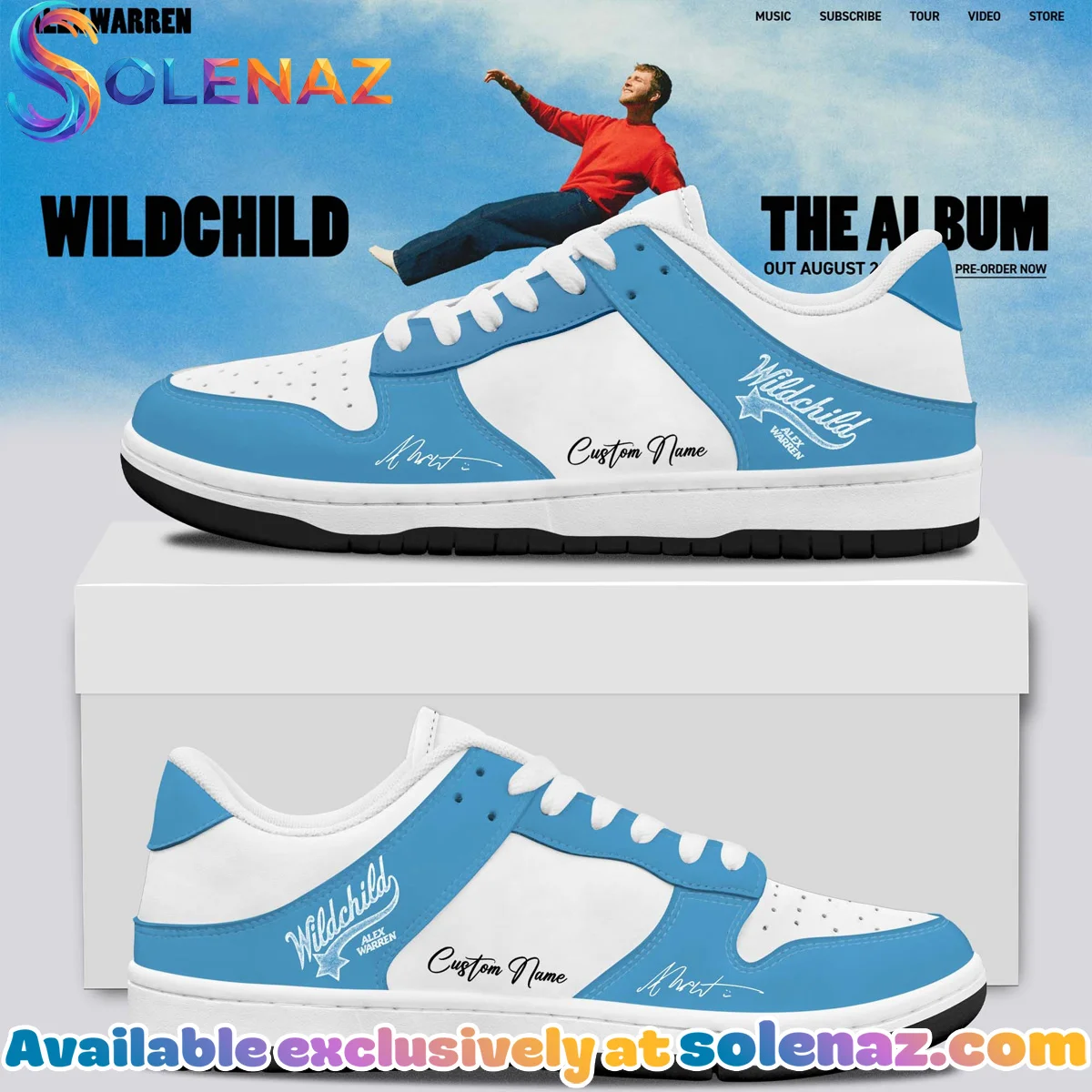 Alex Warren Little Orphan Alex Tour Custom Air Force 1 & Jordan 1 Shoes - Variant 3