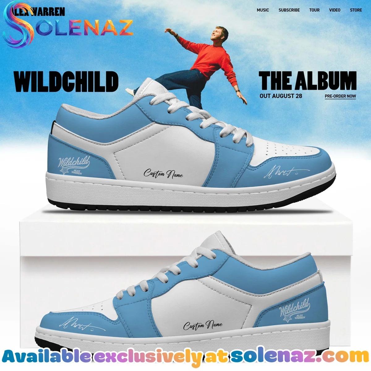 Alex Warren Little Orphan Alex Tour Custom Air Force 1 & Jordan 1 Shoes (Release 8)