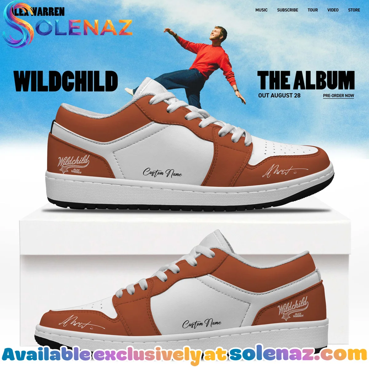 Alex Warren Little Orphan Alex Tour Custom Air Force 1 & Jordan 1 Shoes (Design 9)