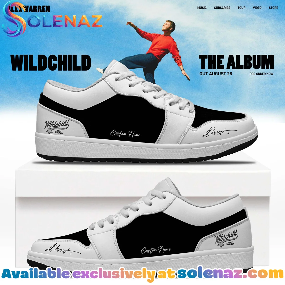 Alex Warren Little Orphan Alex Tour Custom Air Force 1 & Jordan 1 Shoes (Release 7)
