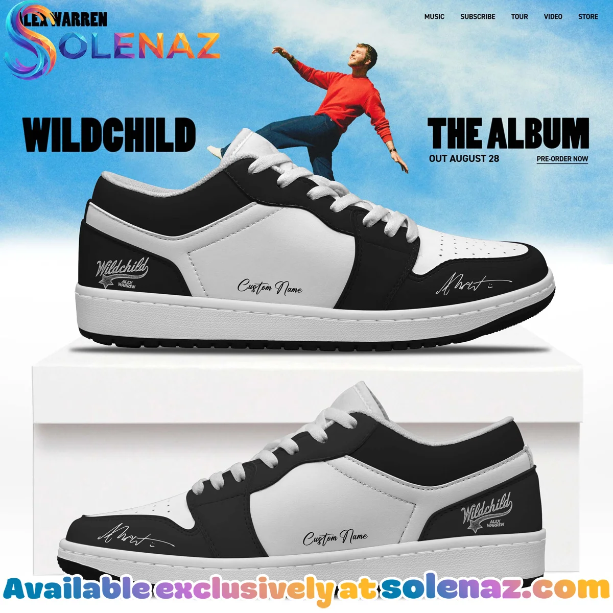 Alex Warren Little Orphan Alex Tour Custom Air Force 1 & Jordan 1 Shoes [Drop 6]