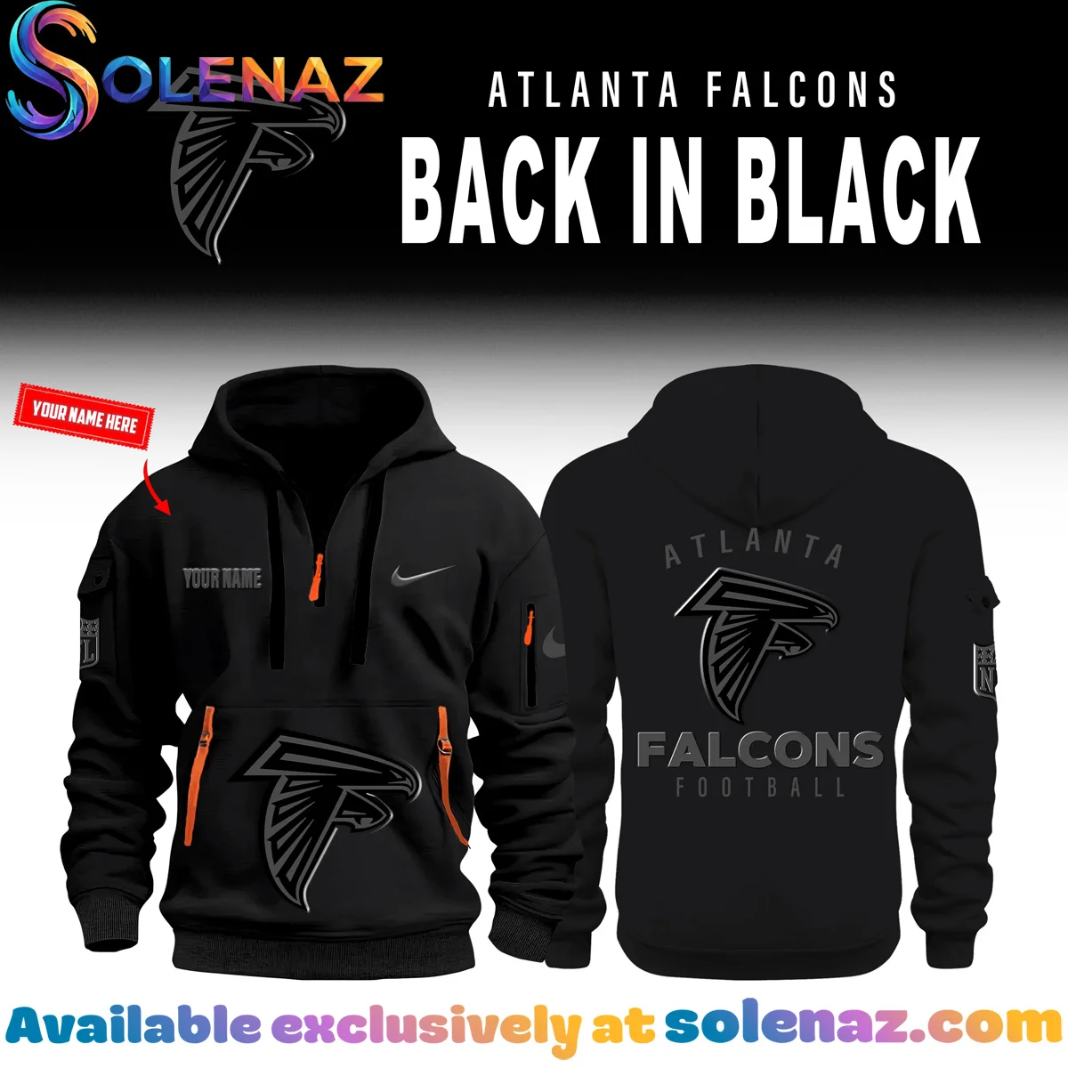 Atlanta Falcons Back In Black Jacket (Design 2)