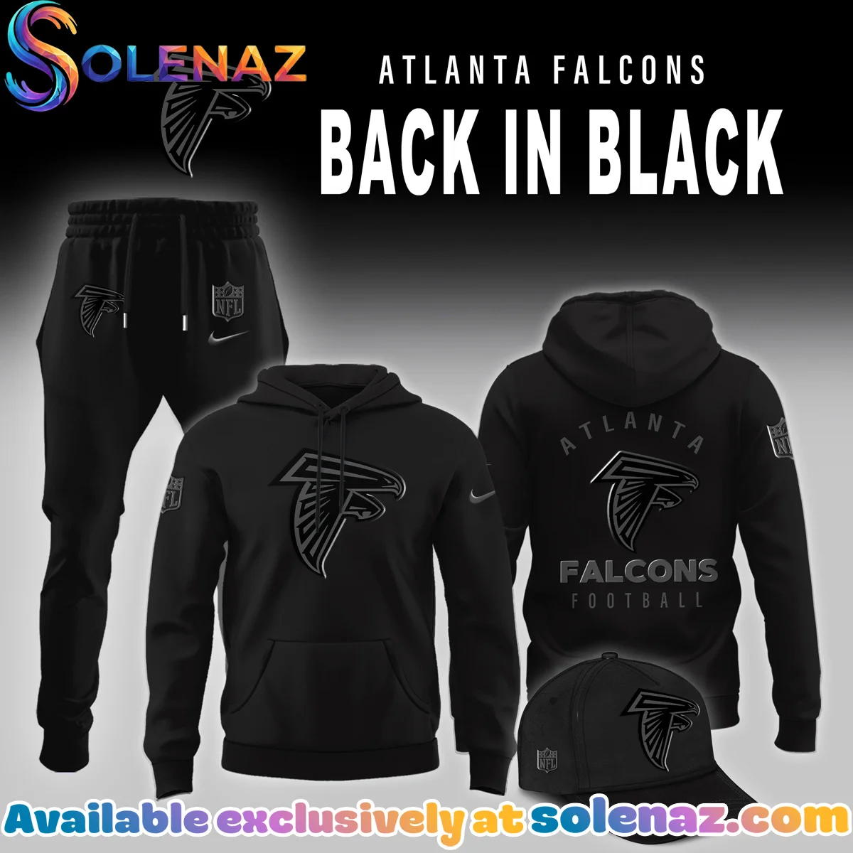 Atlanta Falcons Back In Black Shirt & Hoodie - Part 3
