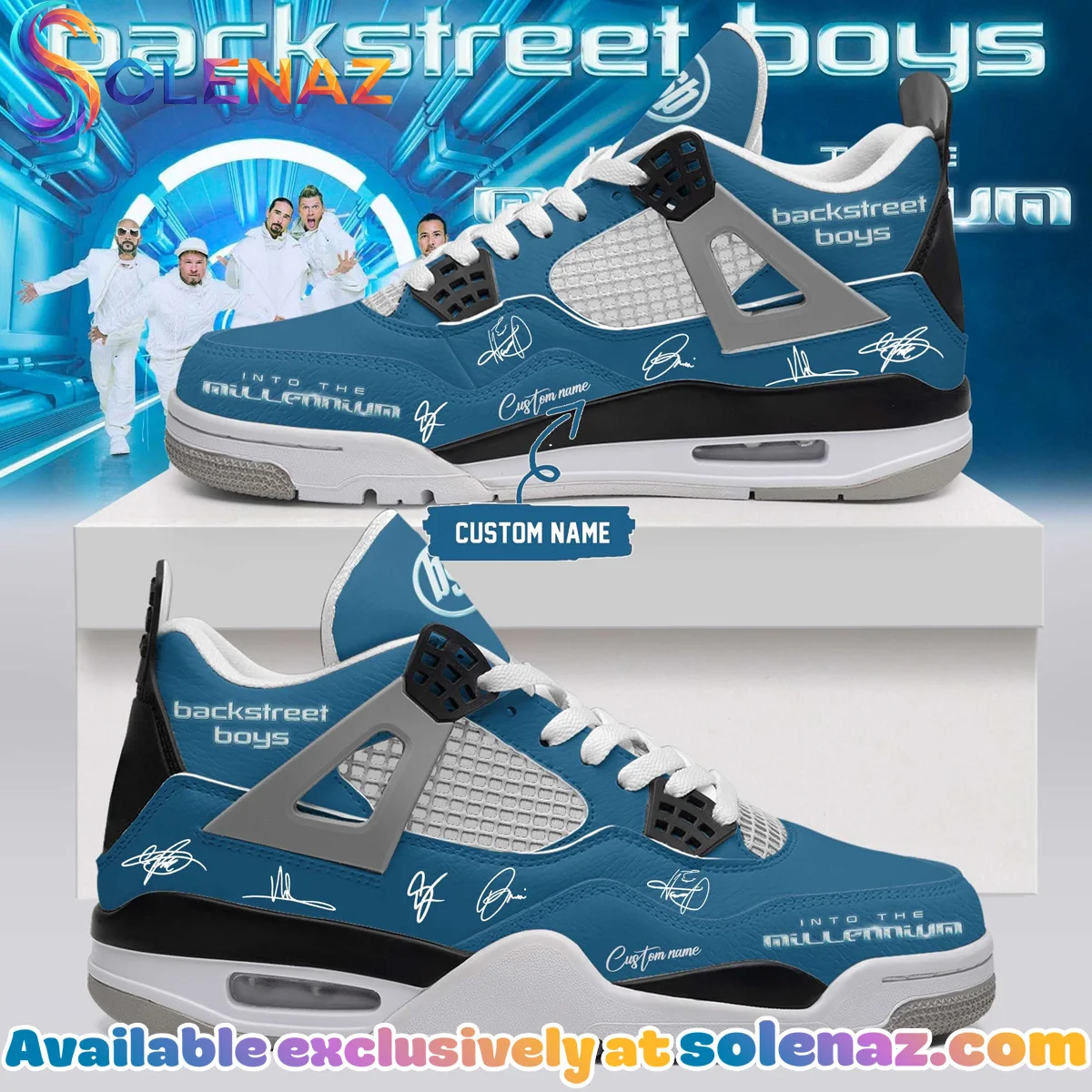 Backstreet Boys Into The Millennium Signature Custom Air Force 1 & Jordan 1 Shoes (Style 3)
