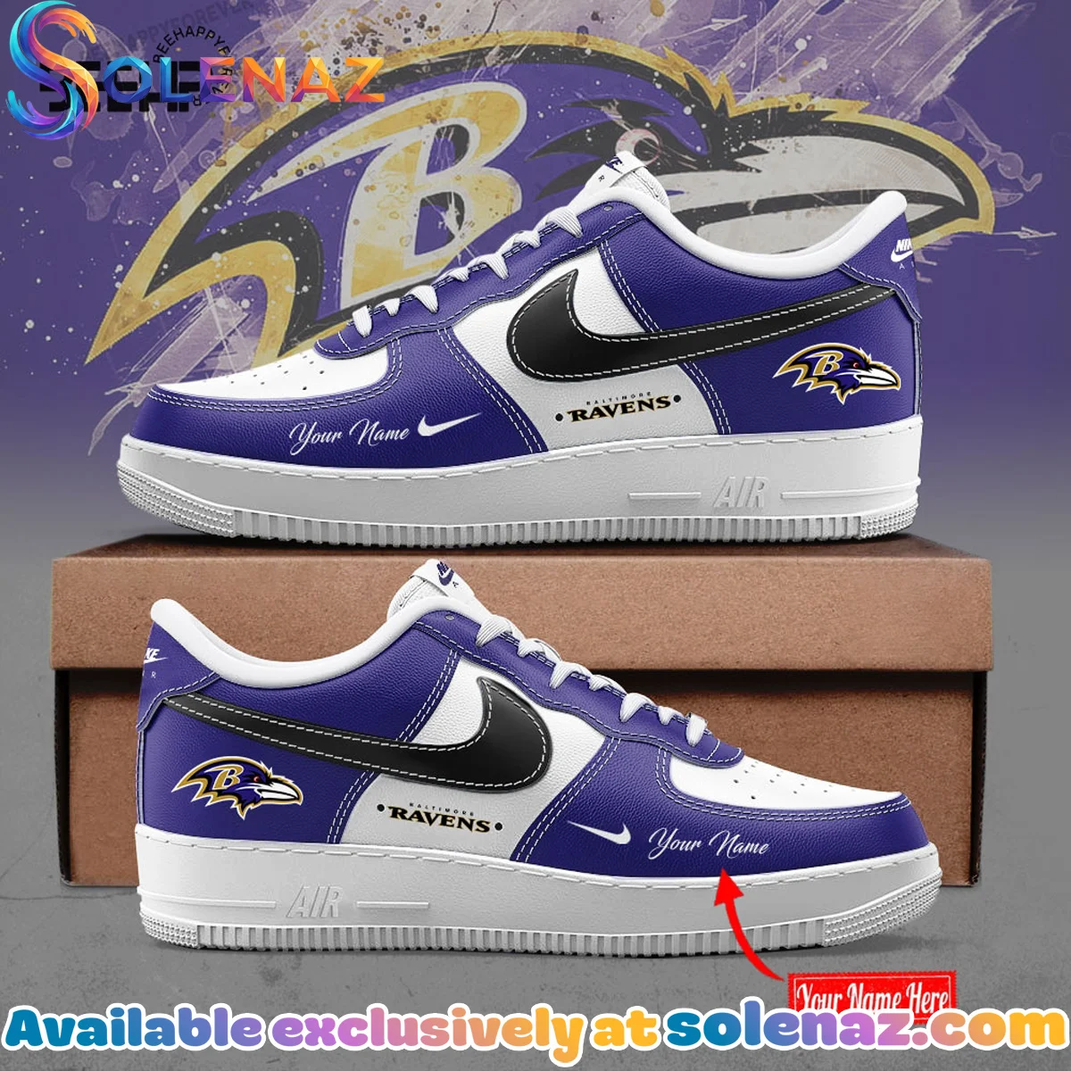 Baltimore Ravens Custom Air Force 1 & Jordan 1 Shoes [Drop 1]