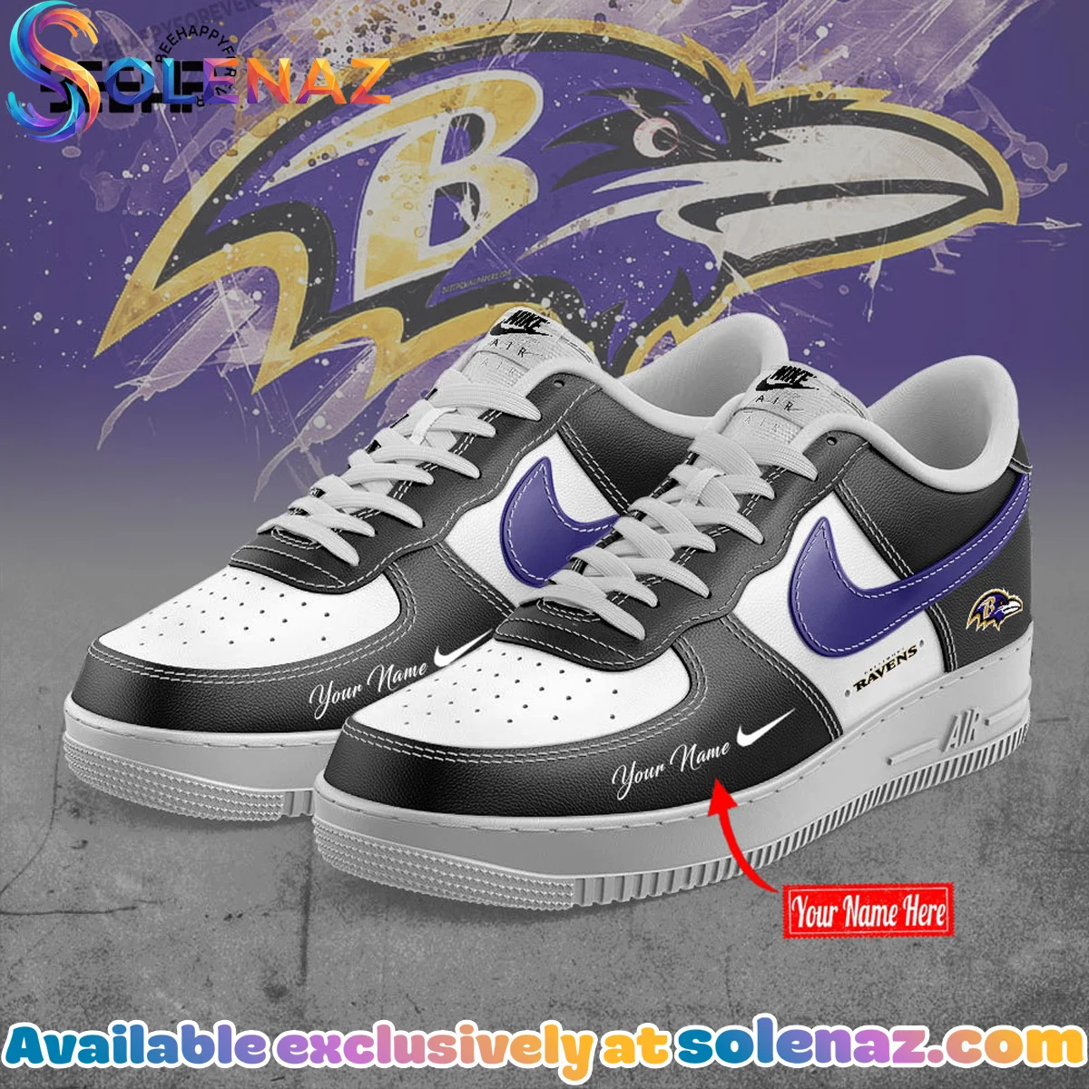 Baltimore Ravens Custom Air Force 1 & Jordan 1 Shoes - Part 2 Baltimore Ravens Custom Air Force 1 & Jordan 1 Shoes - Part 2