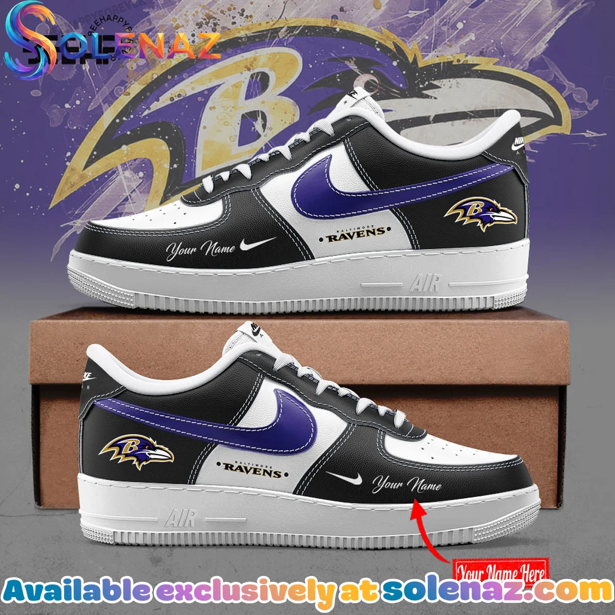Baltimore Ravens Custom Air Force 1 & Jordan 1 Shoes - Part 2