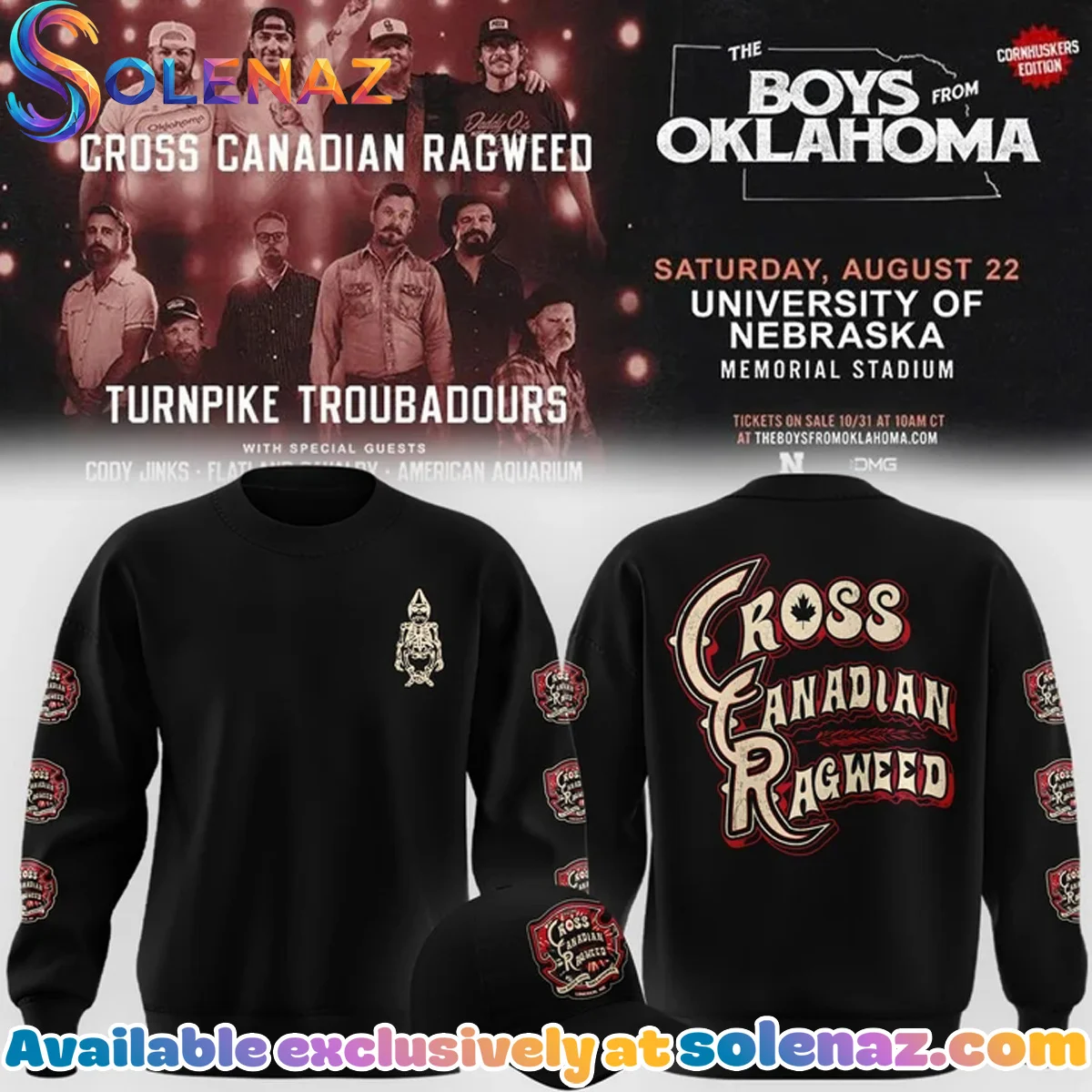 Cross Canadian Ragweed x Nebraska T-Shirt & Hoodie (Style 1)