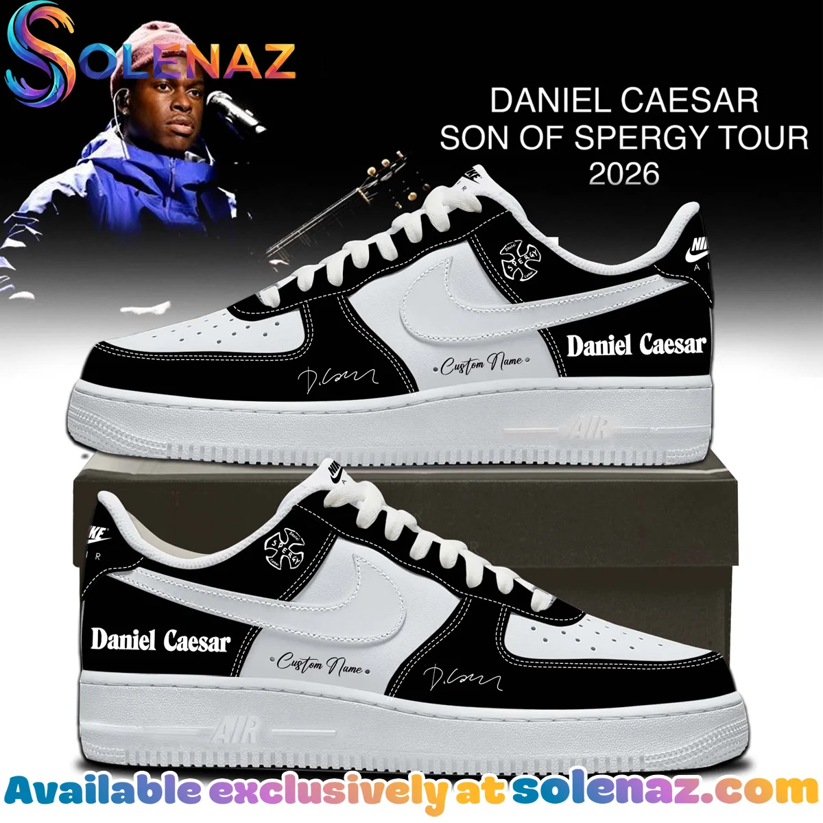Daniel Caesar Son of Spergy Tour Custom Air Force 1 & Jordan 1 Shoes [Batch 2]