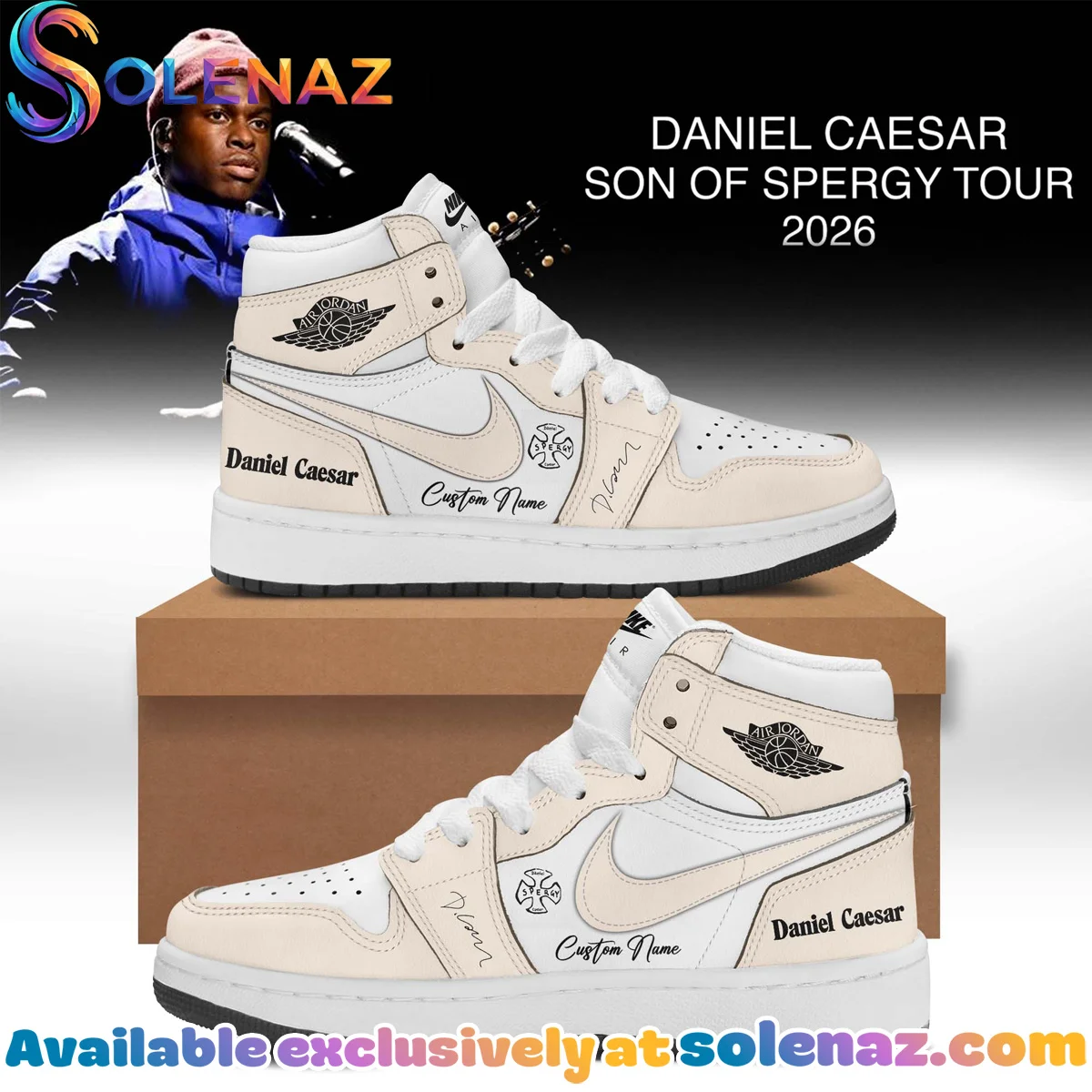 Daniel Caesar Son of Spergy Tour Custom Air Force 1 & Jordan 1 Shoes [Batch 5]
