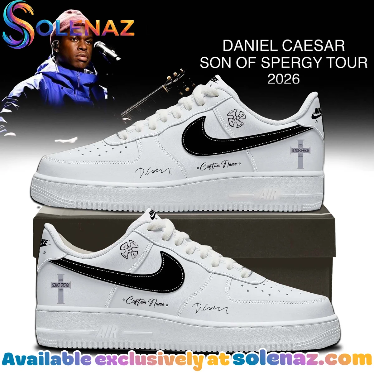 Daniel Caesar Son of Spergy Tour Custom Air Force 1 & Jordan 1 Shoes (Release 10)