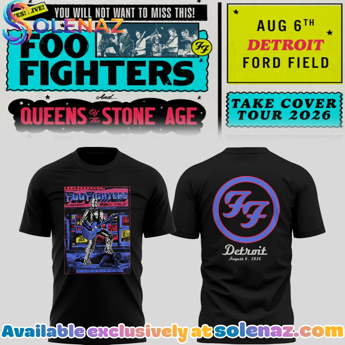 FF Take Cover Tour Detroit MI T-Shirt & Hoodie