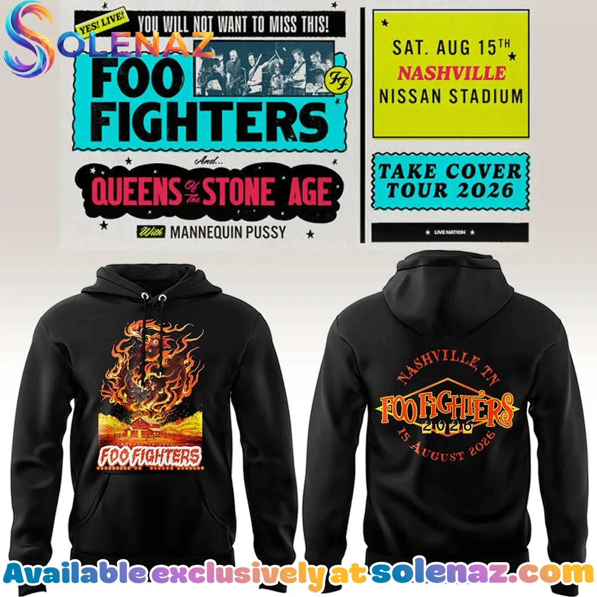 FF Take Cover Tour Nashville TN Shirt & Hoodie (Design 2)