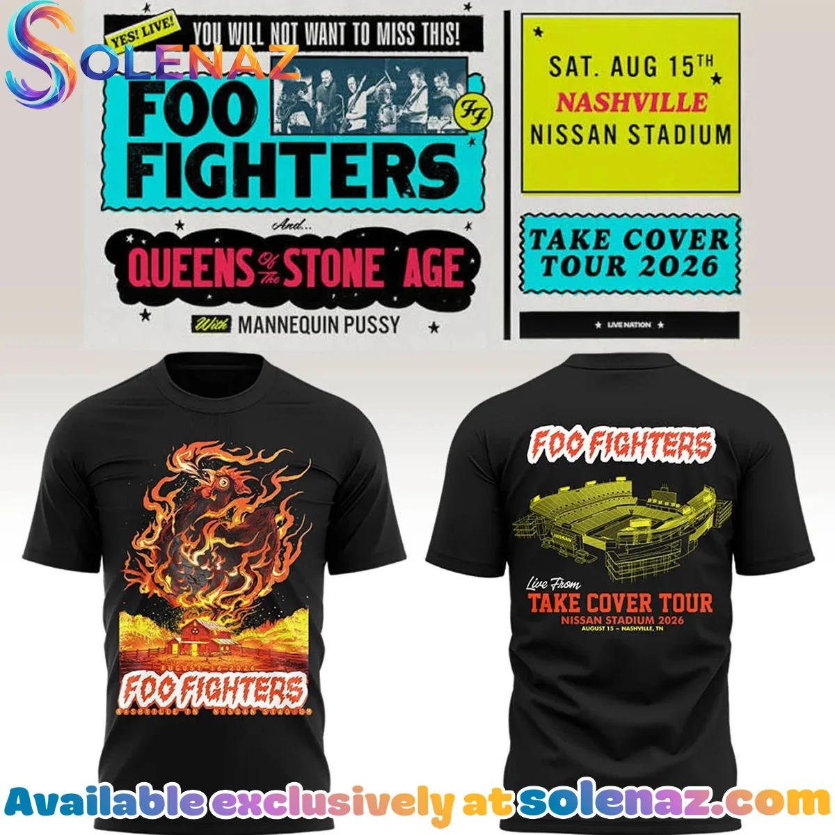 FF Take Cover Tour Nashville TN Shirt & Hoodie (Release 8)