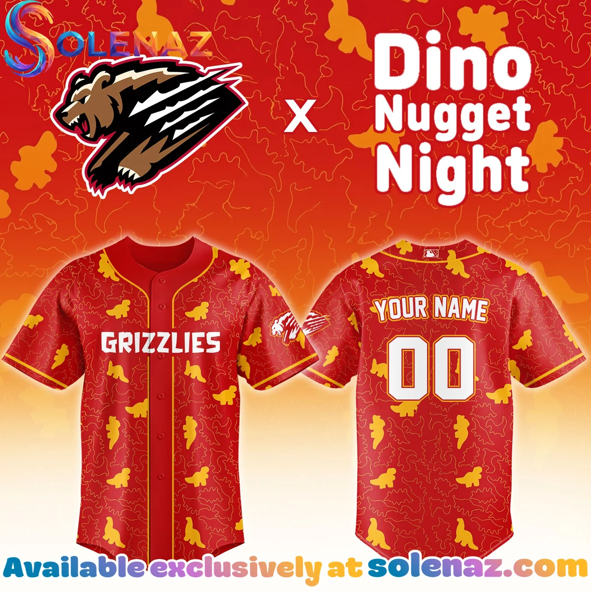 Fresno Grizzlies Dino Nugget Night Jersey Fresno Grizzlies Dino Nugget Night Jersey