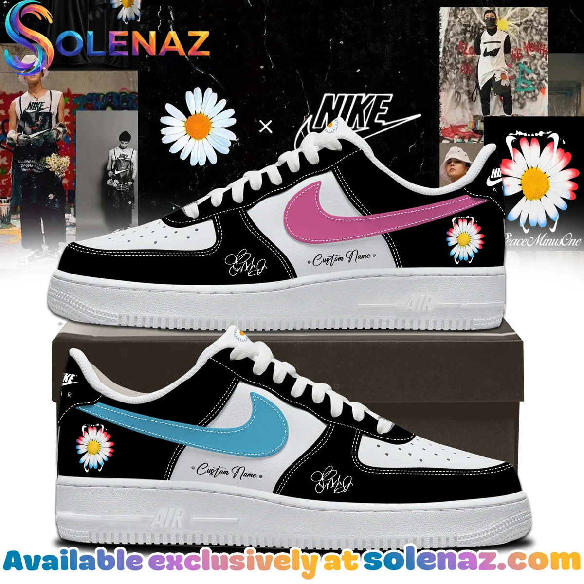 G-Dragon PEACEMINUSONE Custom Air Force 1 & Jordan 1 Shoes (Design 4)