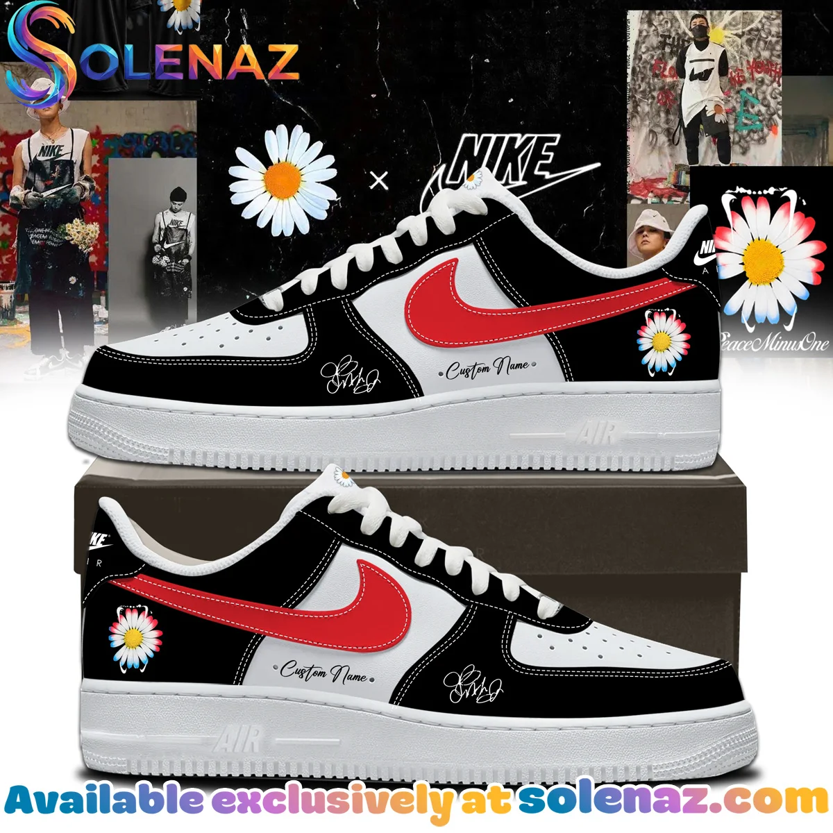 G-Dragon PEACEMINUSONE Custom Air Force 1 & Jordan 1 Shoes (Design 12)