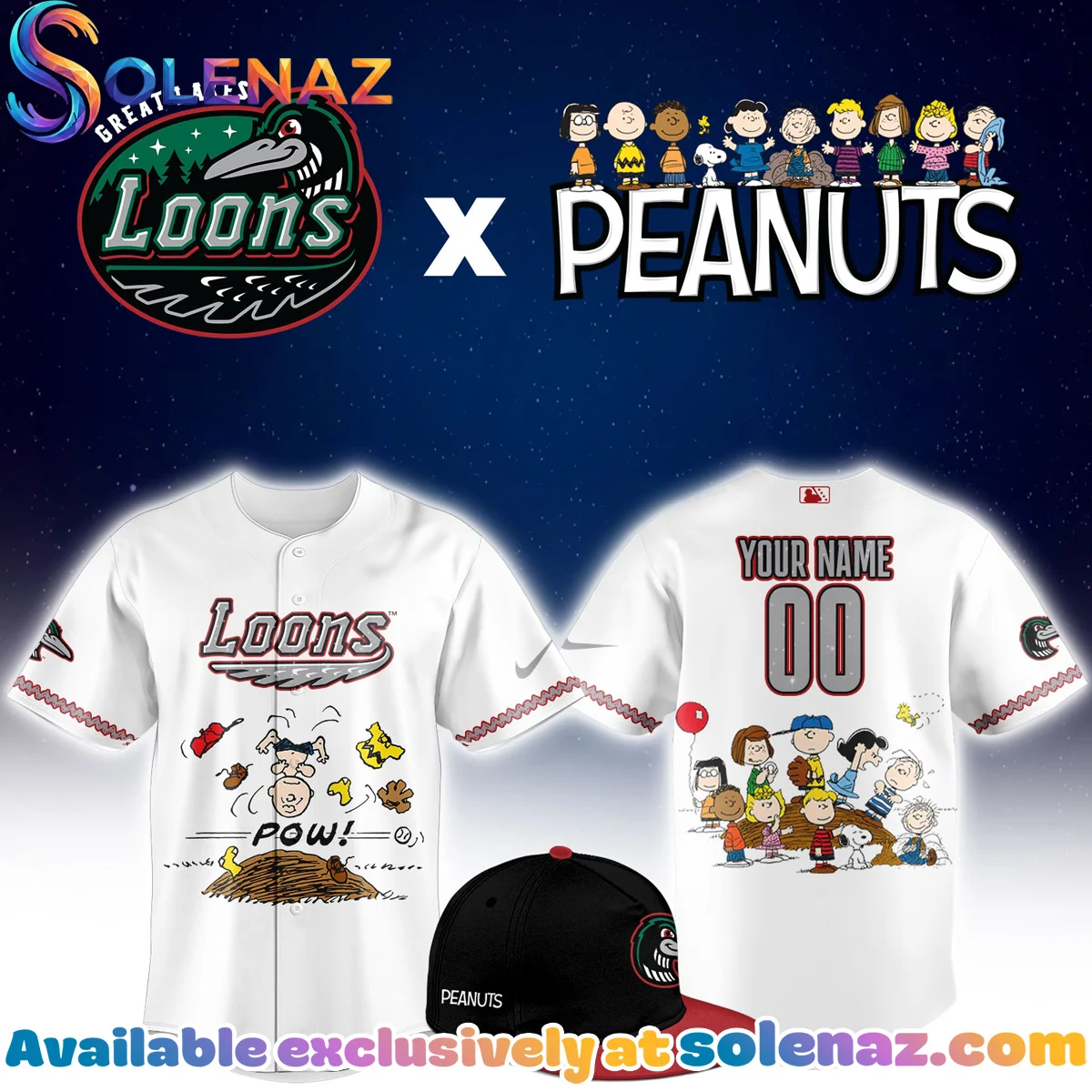 Great Lakes Loons Peanuts Night Jersey