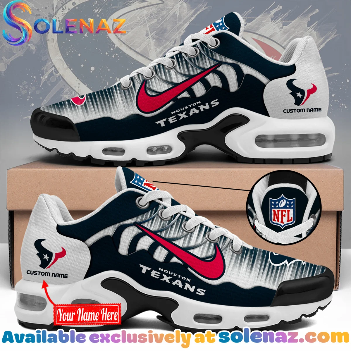 Houston Texans Custom Air Force 1 & Jordan 1 Shoes (Design 1)