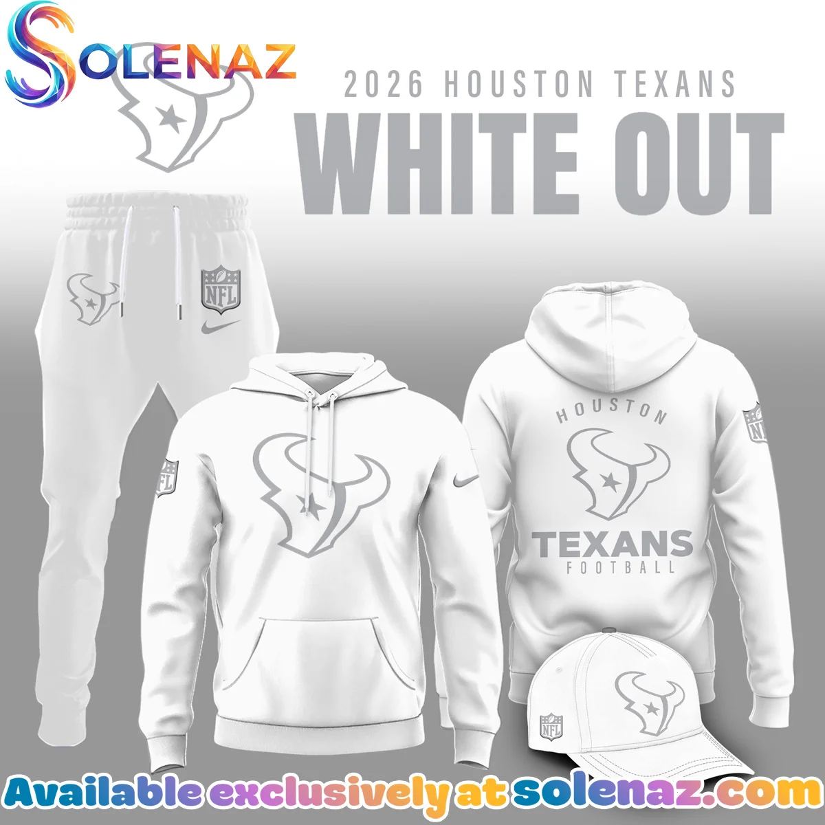 Houston Texans White Out T-Shirt & Hoodie