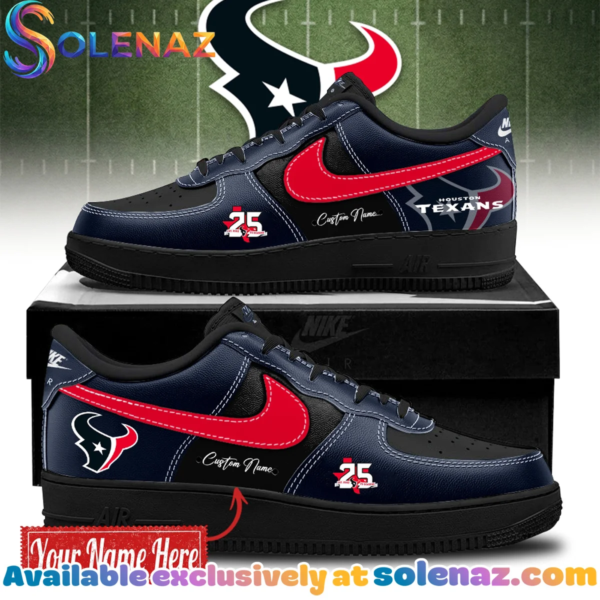 Houston Texans Custom Air Force 1 & Jordan 1 Shoes [Drop 3]