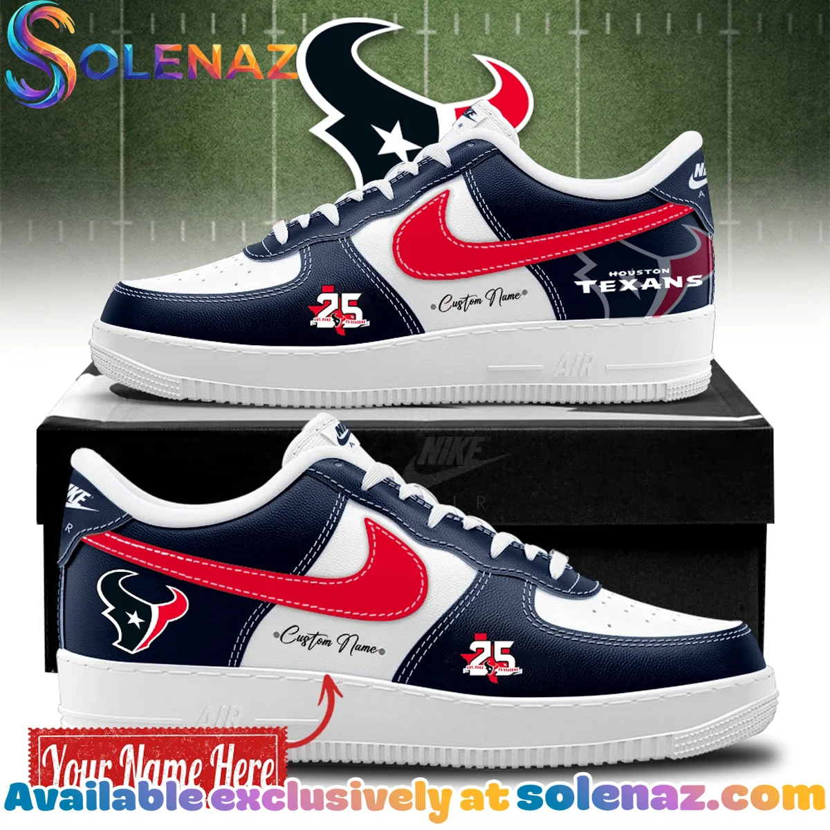 Houston Texans Custom Air Force 1 & Jordan 1 Shoes [Batch 2]