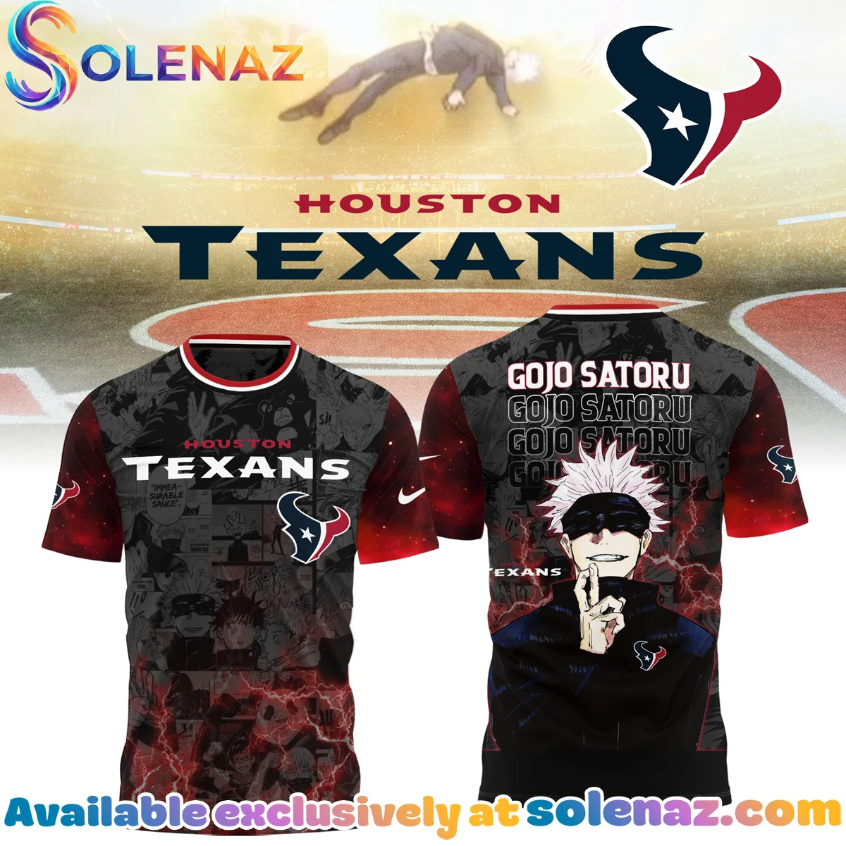 Houston Texans x Jujutsu Kaisen T-Shirt & Hoodie (Design 2)