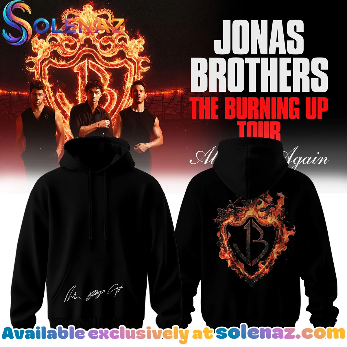 Jonas Brothers The Burning Up Tour Shirt & Hoodie (Style 4)