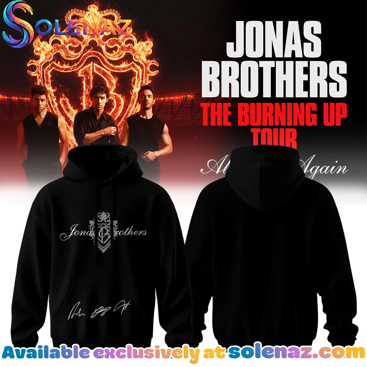 Jonas Brothers The Burning Up Tour Shirt & Hoodie (Design 3)