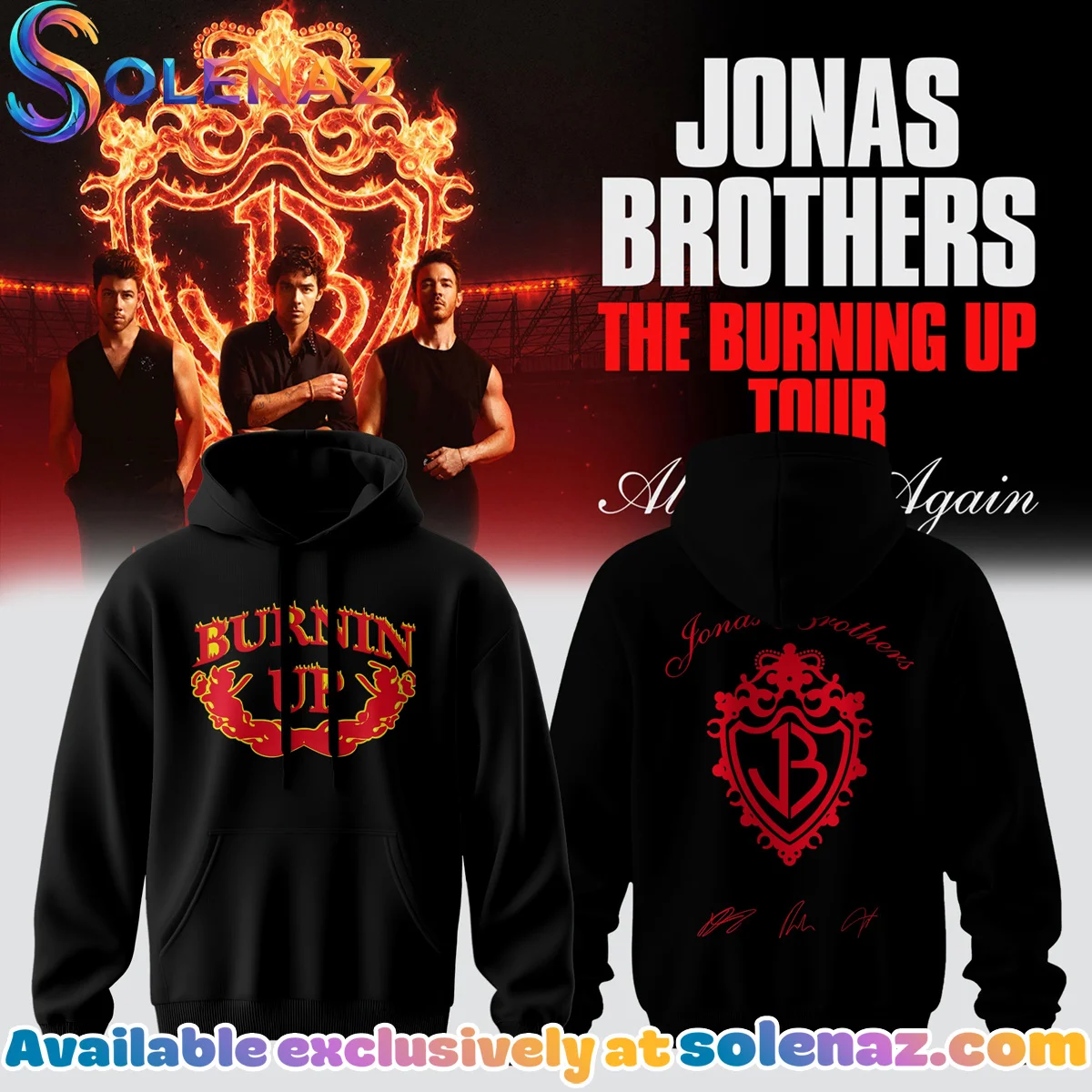 Jonas Brothers The Burning Up Tour Shirt & Hoodie (Design 2)