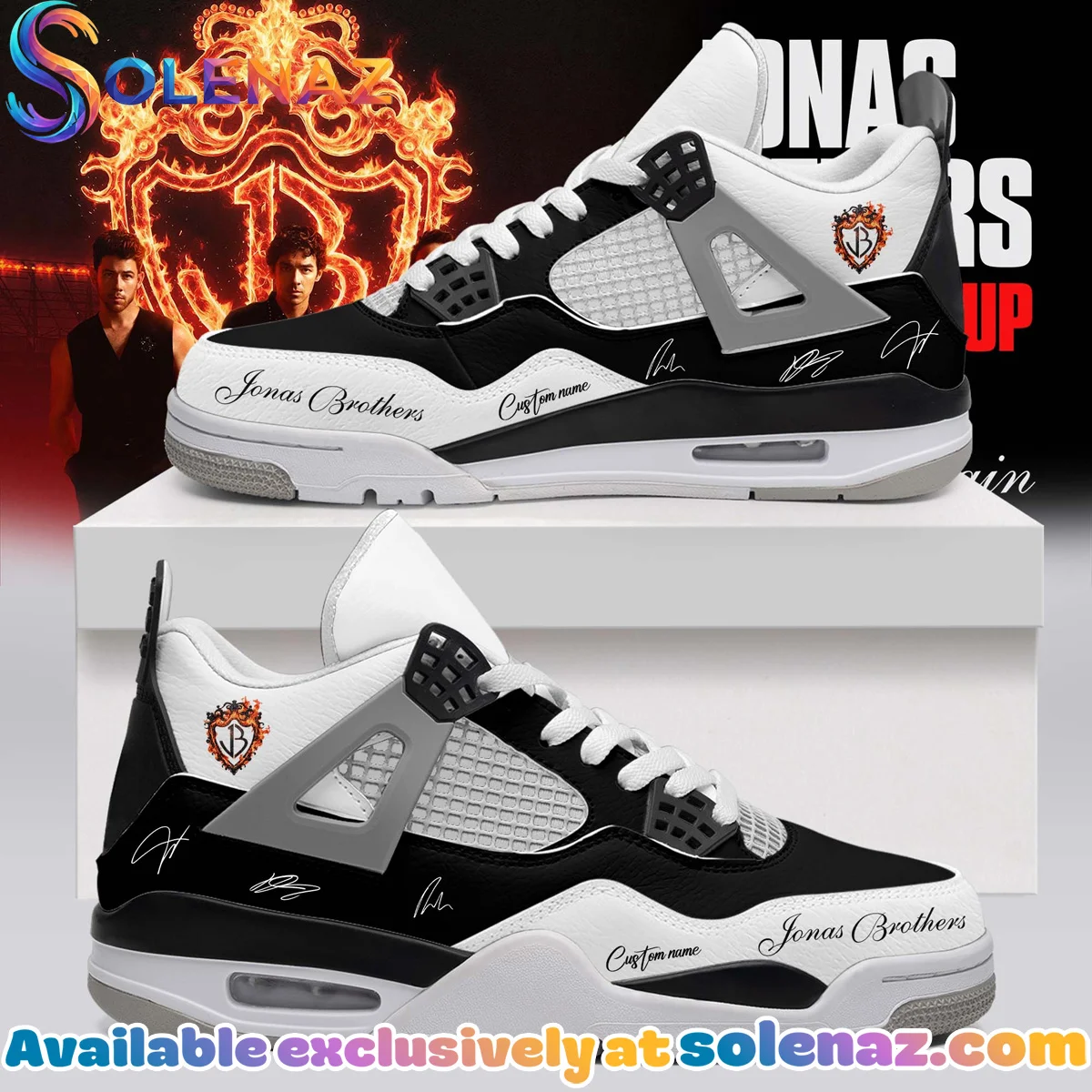 Jonas Brothers The Burning Up Tour Custom Air Force 1 & Jordan 1 Shoes - Variant 18