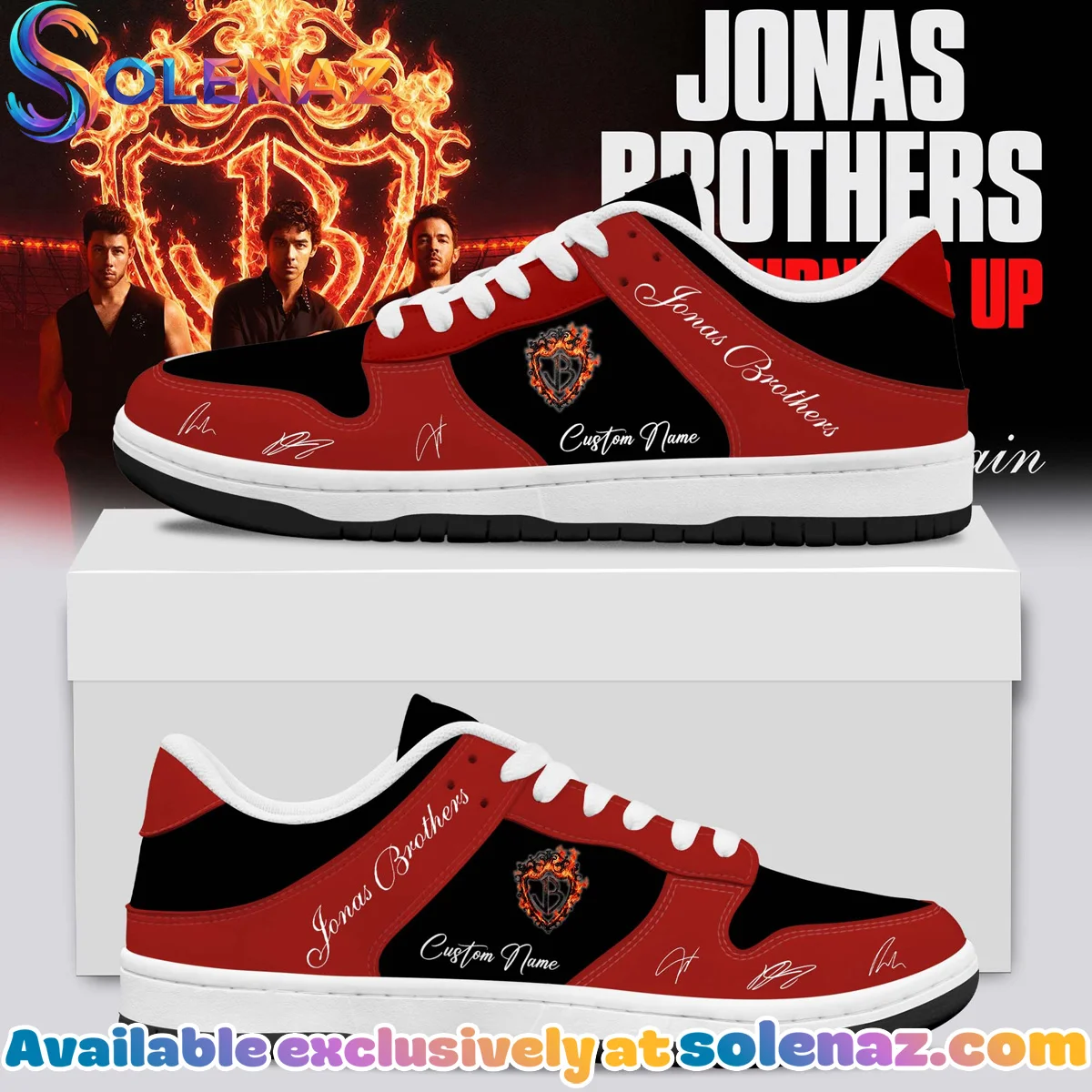 Jonas Brothers The Burning Up Tour Custom Air Force 1 & Jordan 1 Shoes (Design 2)
