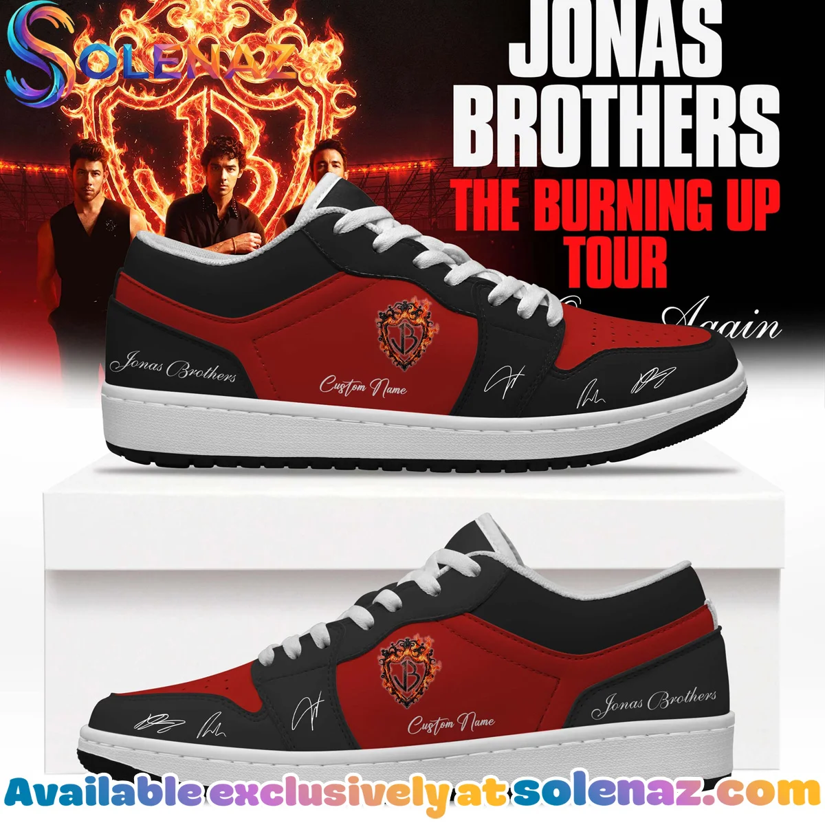 Jonas Brothers The Burning Up Tour Custom Air Force 1 & Jordan 1 Shoes (Design 7)