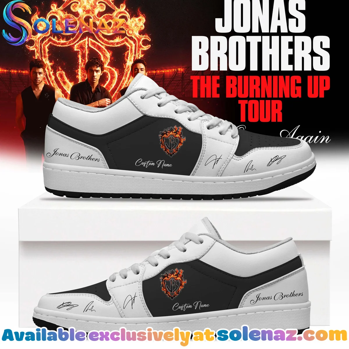 Jonas Brothers The Burning Up Tour Custom Air Force 1 & Jordan 1 Shoes (Release 4)