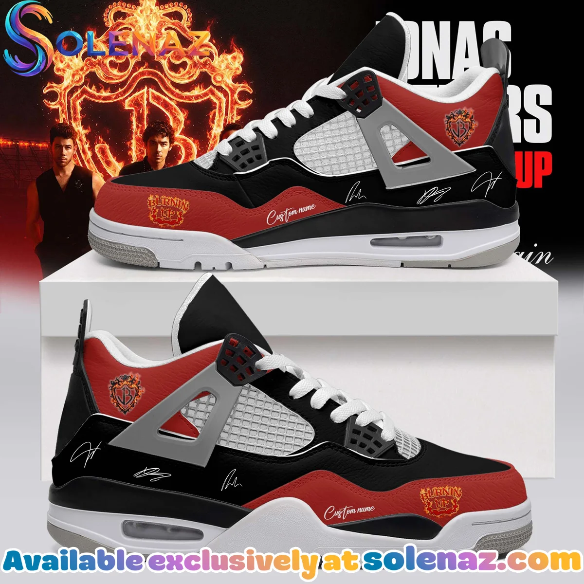 Jonas Brothers The Burning Up Tour Custom Air Force 1 & Jordan 1 Shoes - Variant 8