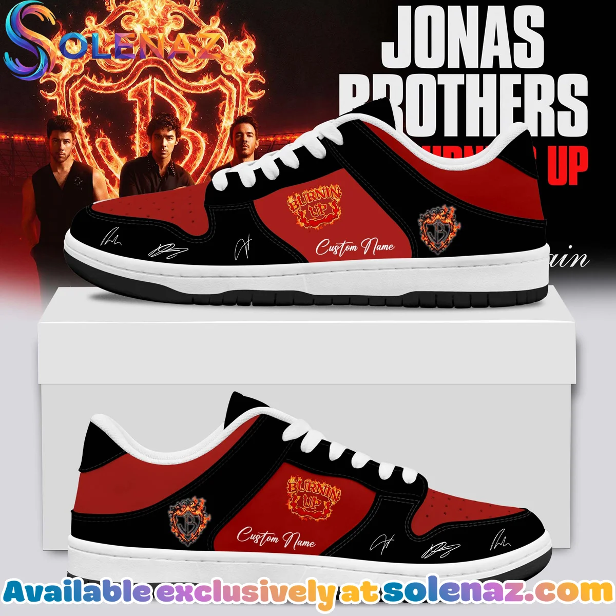 Jonas Brothers The Burning Up Tour Custom Air Force 1 & Jordan 1 Shoes (Style 14)